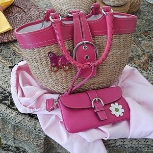 Vintage Coach handbag with wristlet.